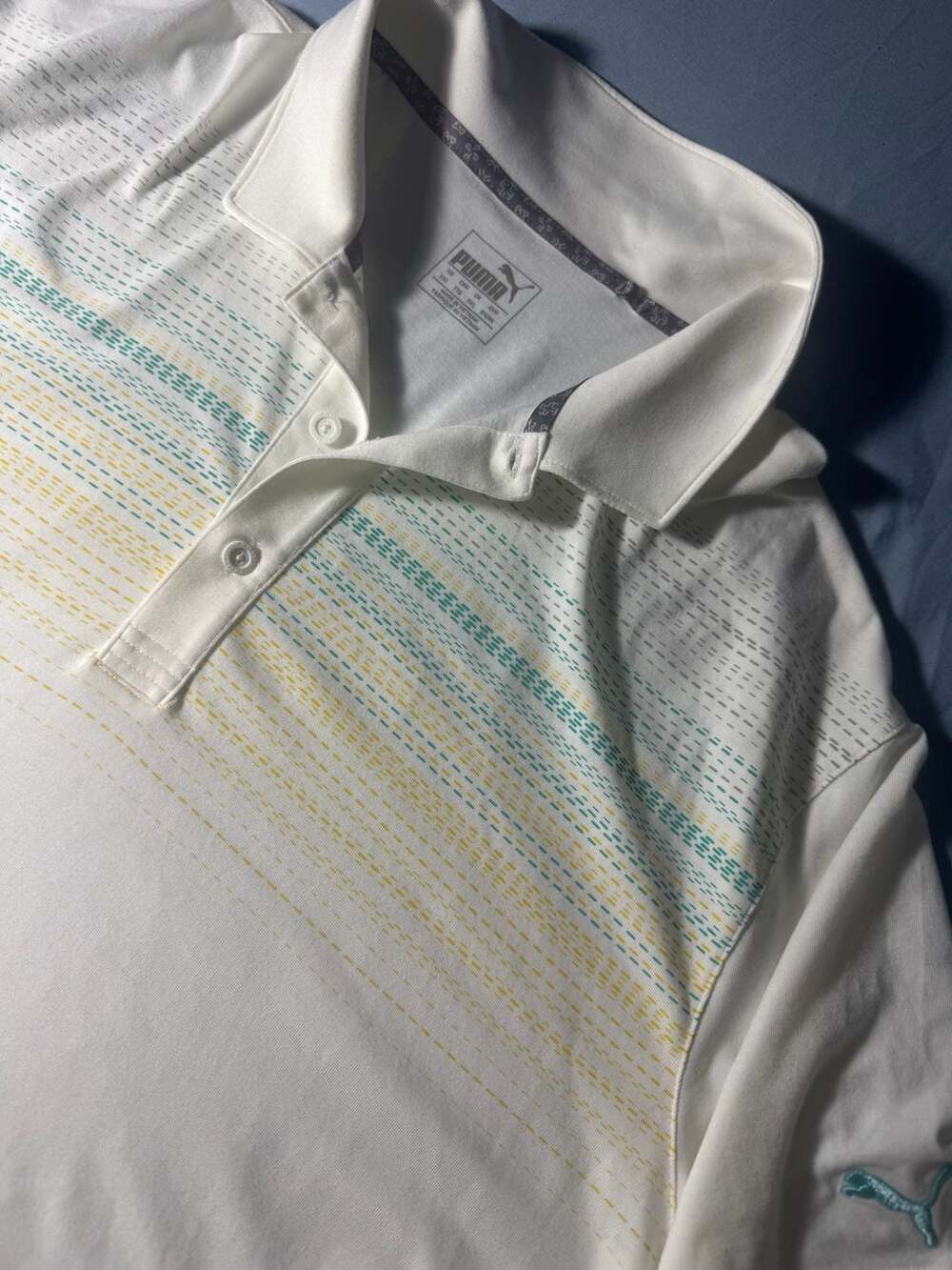 Puma Golf Polo Size XXL White Striped